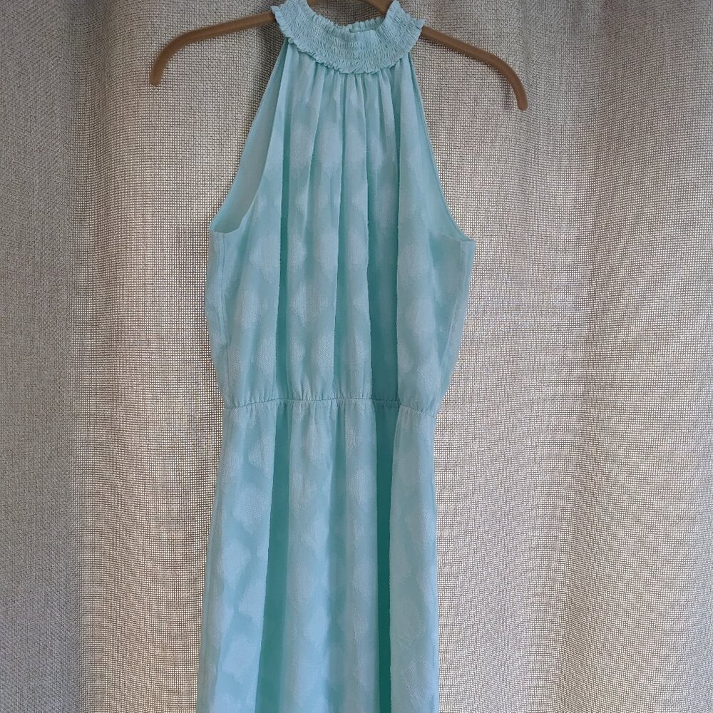 WHBM Light Green Pastel Sleeveless Dress Elastic Waist Free Flowing Lined Size 4